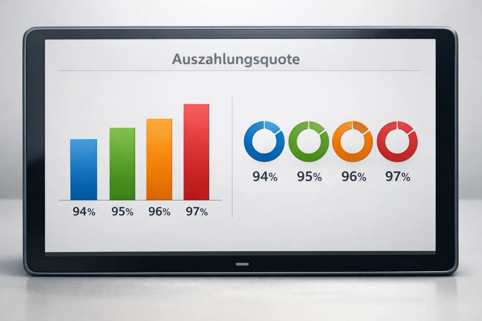 Prozentuale Darstellung des Quotenschlüssels verschiedener Anbieter