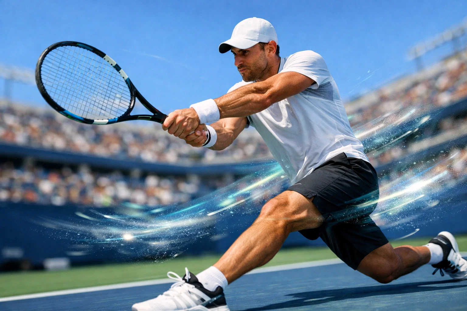 Tennisspieler auf dem Platz mit Wettquoten-Overlay im Hintergrund